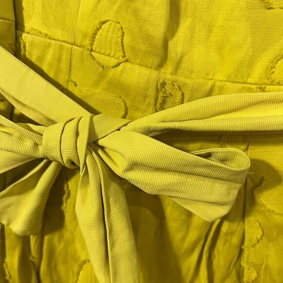 LaVia 18 Women’s L Dress Embellished Fit & Flair Chartreuse Sleeveless Self Tie - Picture 5 of 13